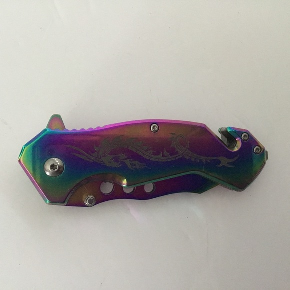 Elit Edge Other Rainbow Dragon Pocket Knife With Clip Stainless